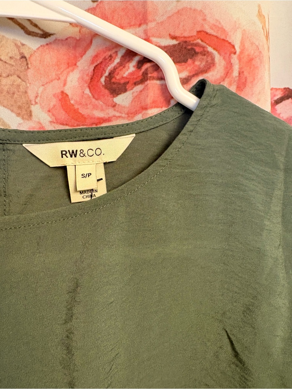 RW & co Puff-Sleeve Blouse in Sage Green - Picture 2 of 8